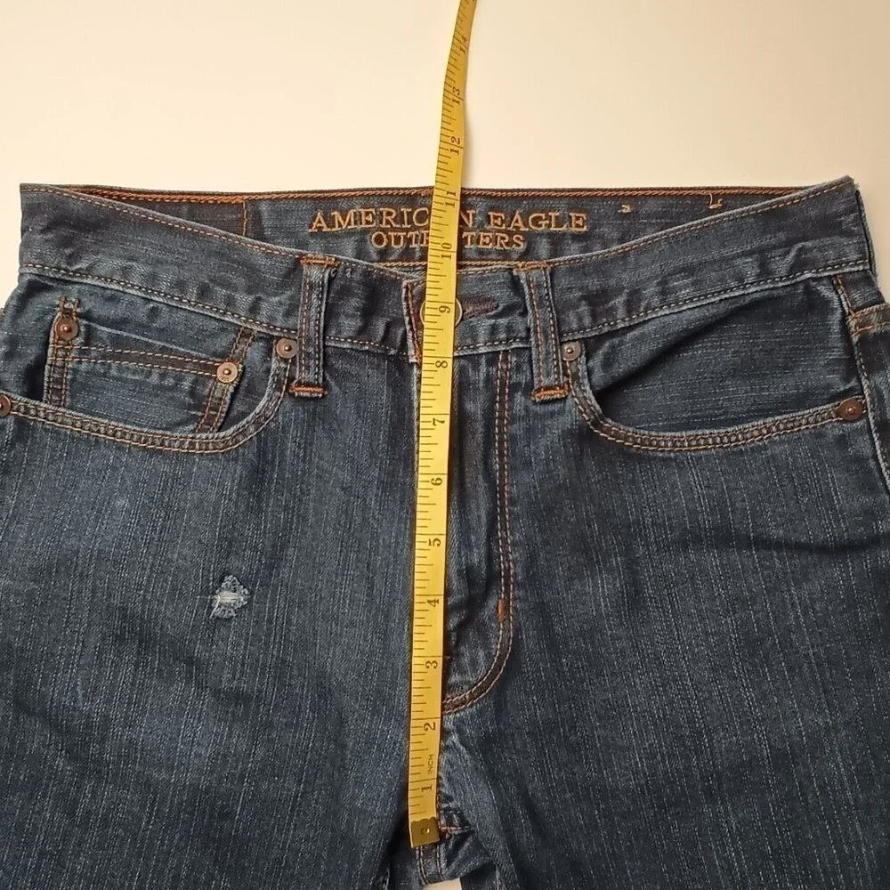 American Eagle Mens Slim Fit Dark Wash Denim Jeans Size 29/30 Blue Stretch